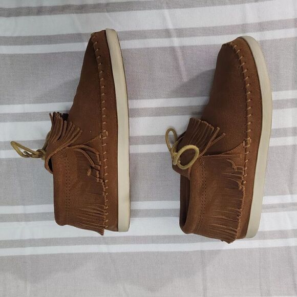 Minnetonka Venice Suede Leather Boho Fringe Bootie Hard SoleBrown Women’s 7 - Picture 5 of 11
